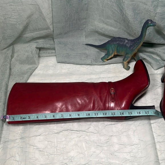 Pasquale Di Fabrizio Vero Cuoio Red Leather Vintage 70s Heeled Boots | 36.5 - Picture 15 of 16